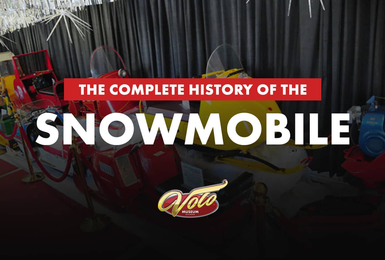 Exhibit showcasing snowmobile history.