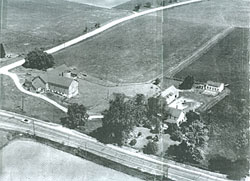 Aerial view of rural landscape.