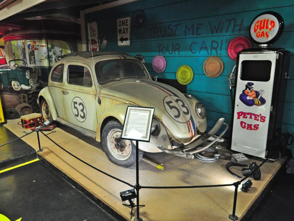 Vintage Volkswagen Beetle with racing number.