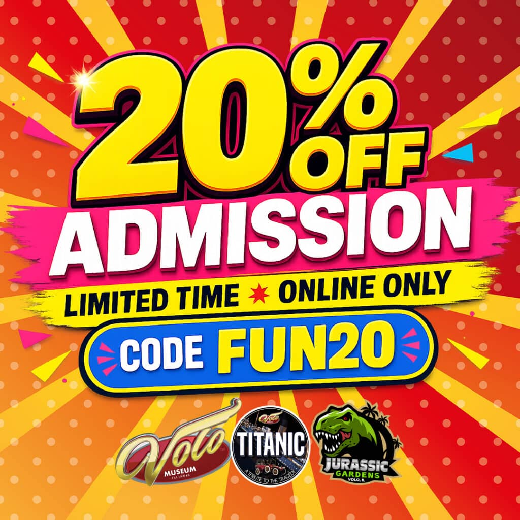 Discount promotion for museum admission 20% off with promo code FUN20