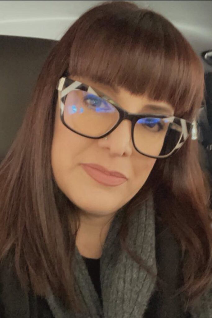 Person with long brown hair