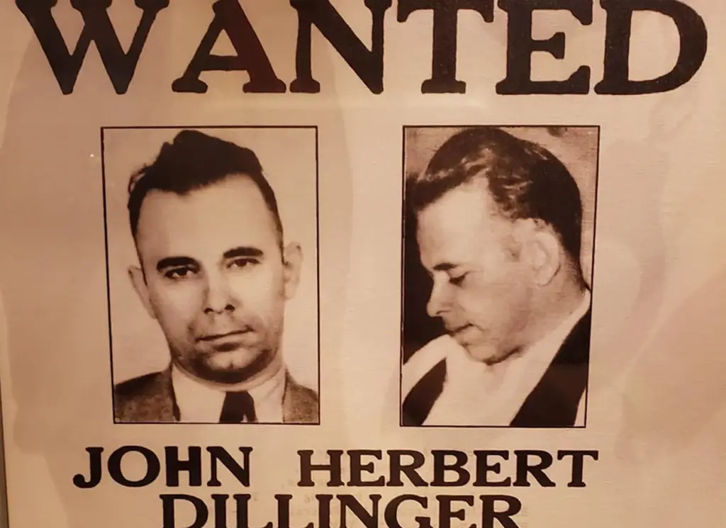 Wanted poster for John Herbert Dillinger