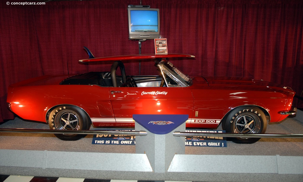 Classic red Shelby GT500 prototype display