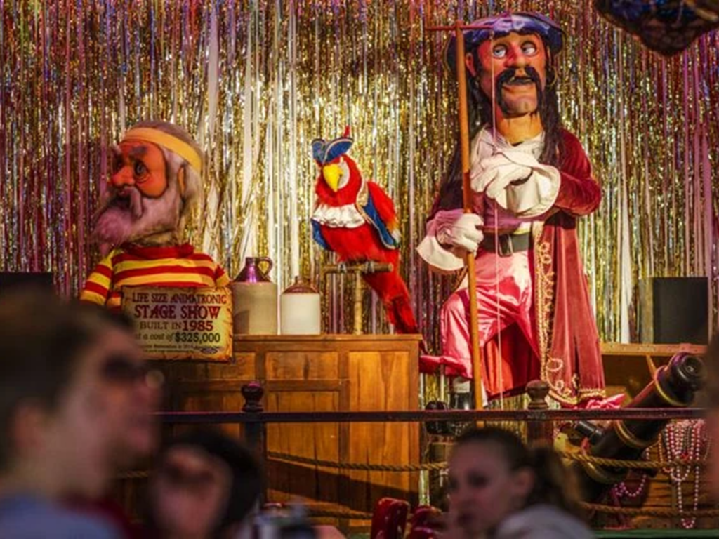 Colorful stage show with pirate theme