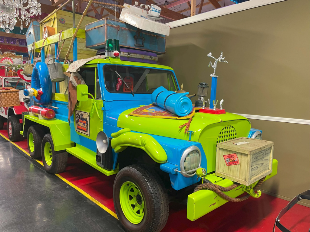 Colorful, vintage truck with decorations