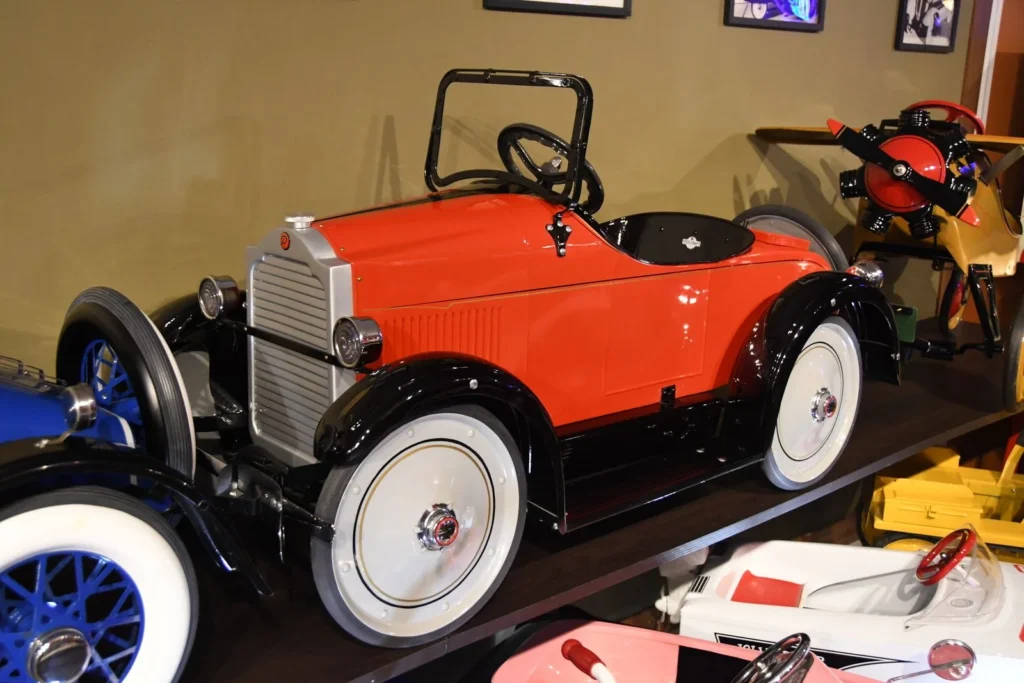 Vintage toy car on display