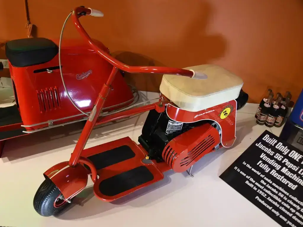 Vintage red scooter with seat