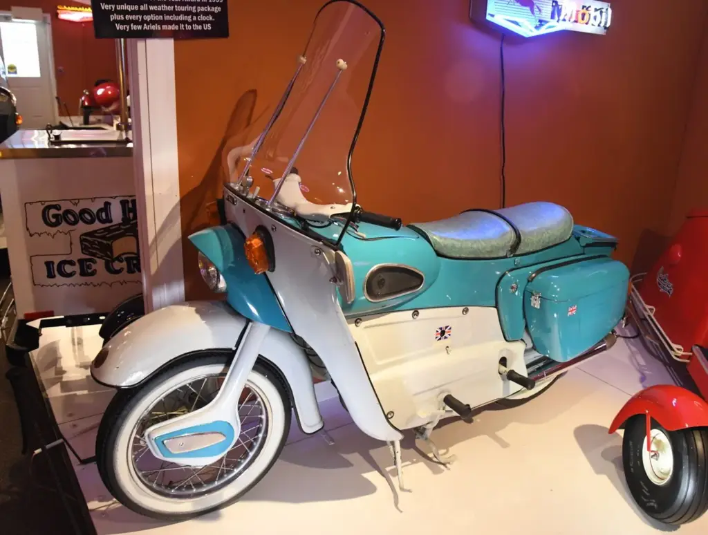 Vintage turquoise and white scooter