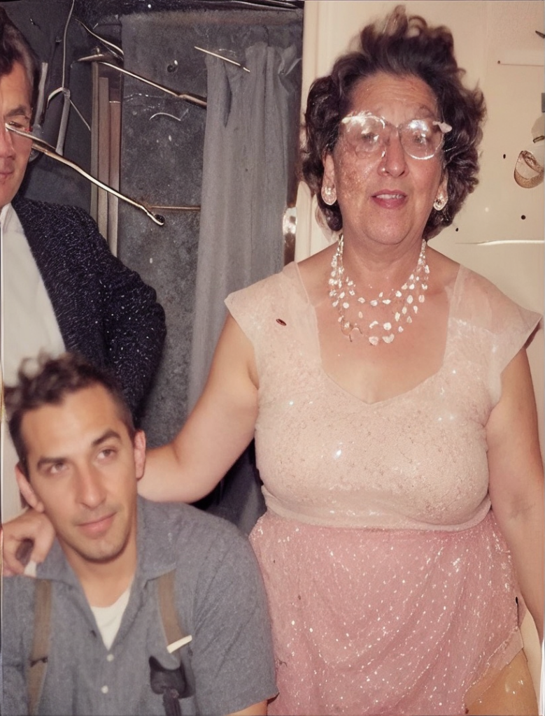 Vintage party attire and accessories.