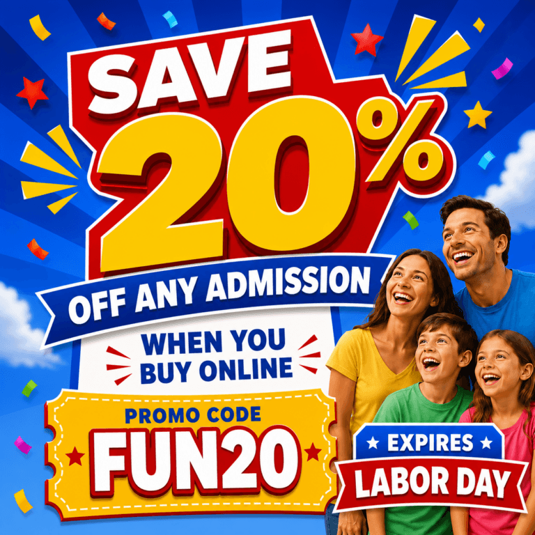 Use code FUN20 online for 20% off! Ends Labor Day