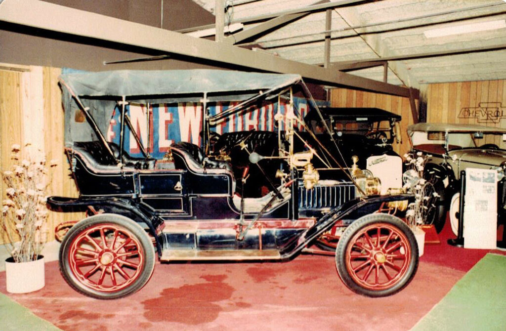 Vintage car displayed in museum