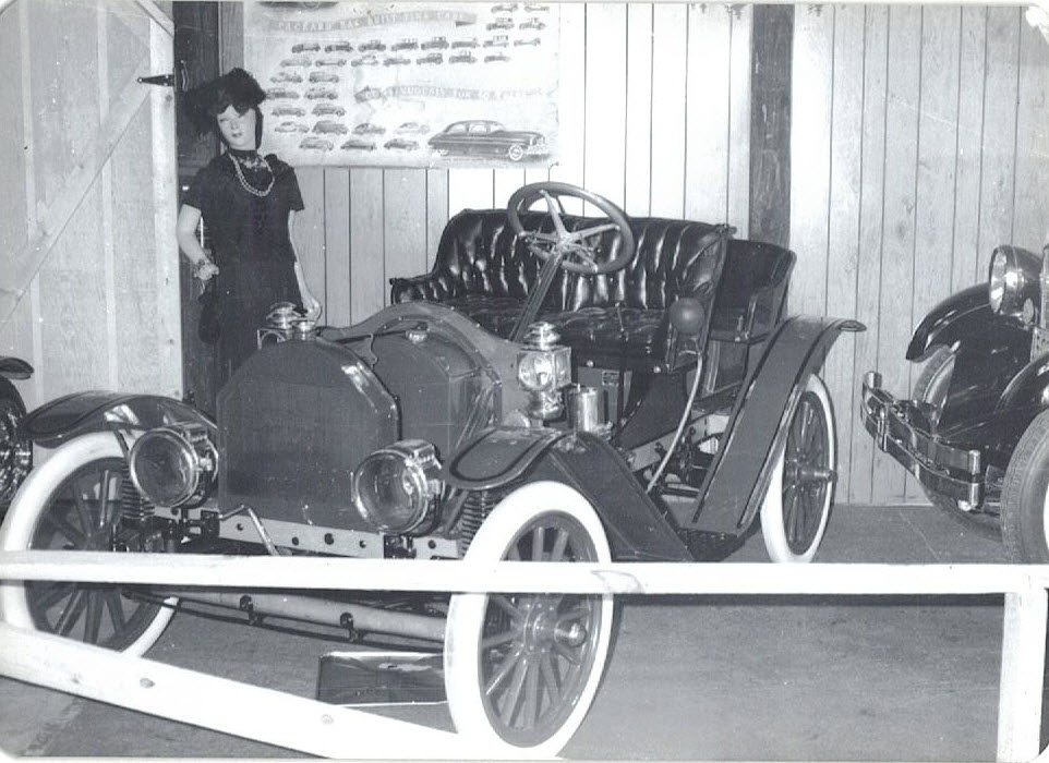 Vintage car in a museum display