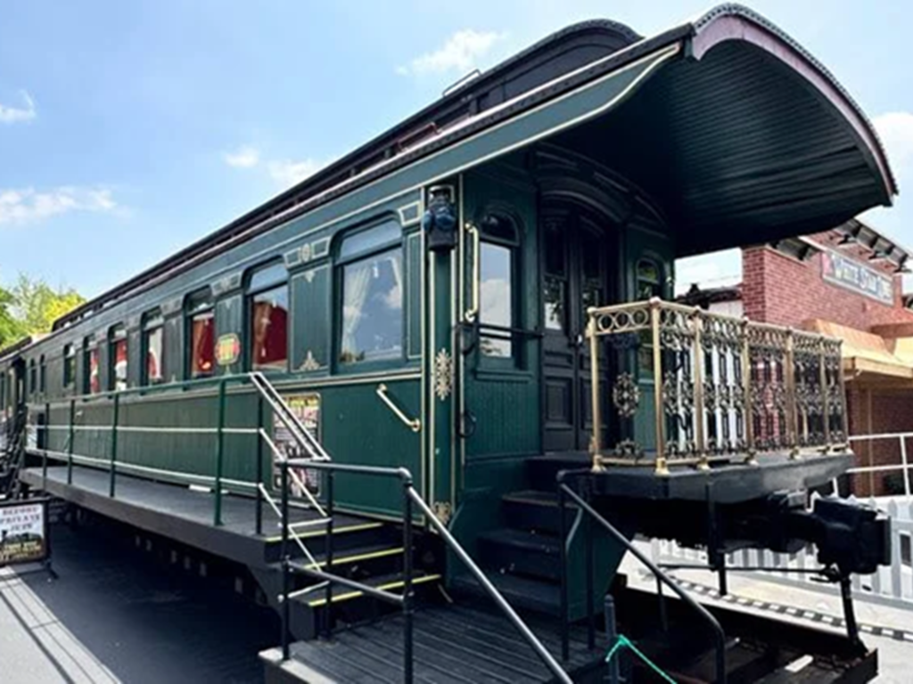 Elegant vintage train car exterior
