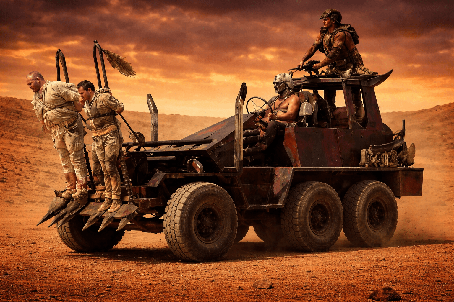 One of the standout vehicles from The Road Warrior, Lord Humungus’ truck is built to intimidate both enemies and prisoners alike.