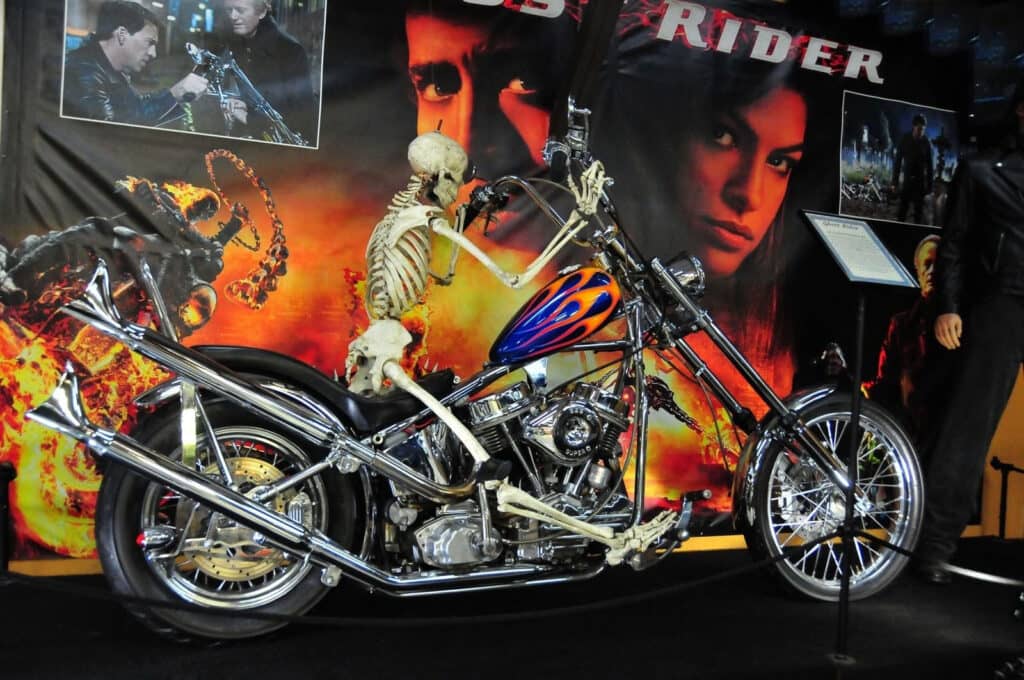ghost riders harley davidson at volo musuem