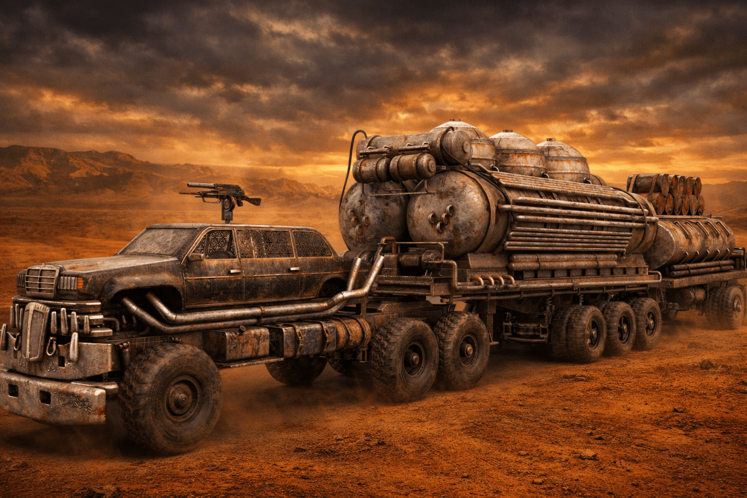 Another amazing machine in the Mad Max: Fury Road war party is the People Eater’s Limousine, a massive vehicle that perfectly reflects the wealth and influence of its driver.