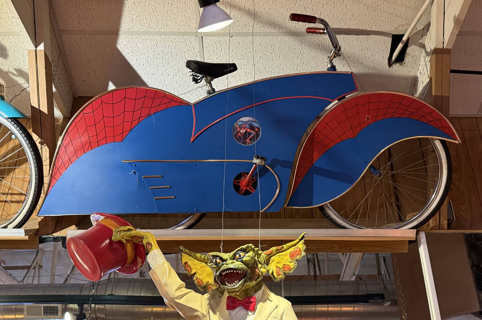 Spider-man bicycle with Spike the Gremlin