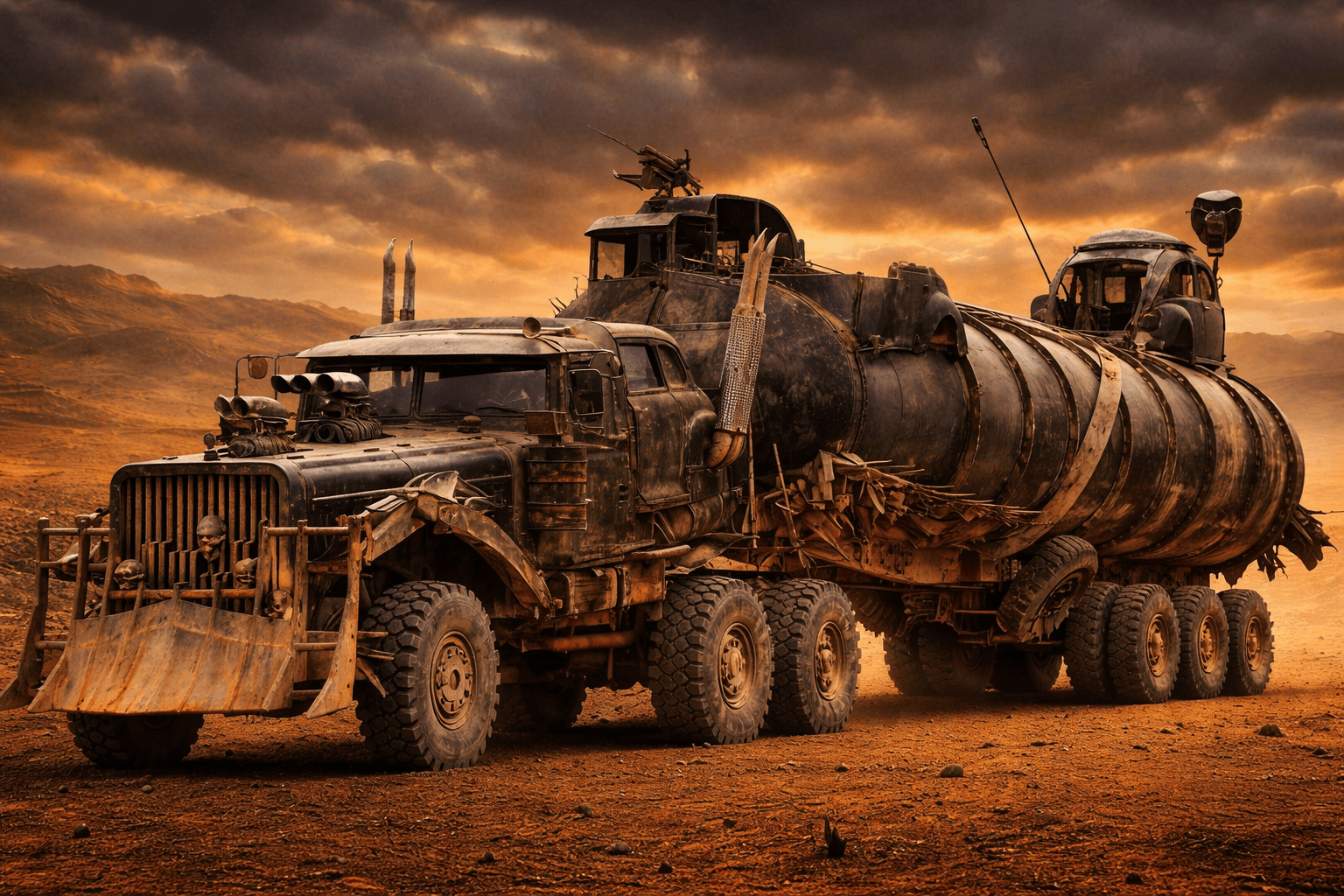 The War Rig is the central vehicle in Mad Max: Fury Road, driven by Imperator Furiosa during her daring escape from the Citadel with the Five Wives.