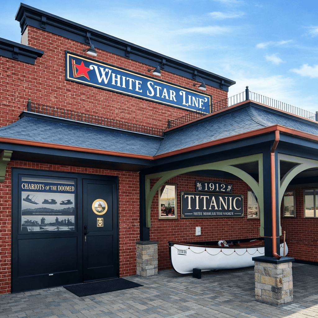 Historic building with Titanic theme.
