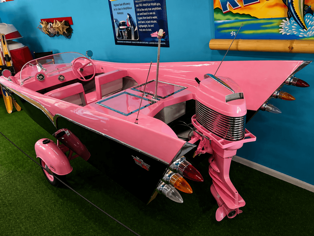 Pink vintage boat
