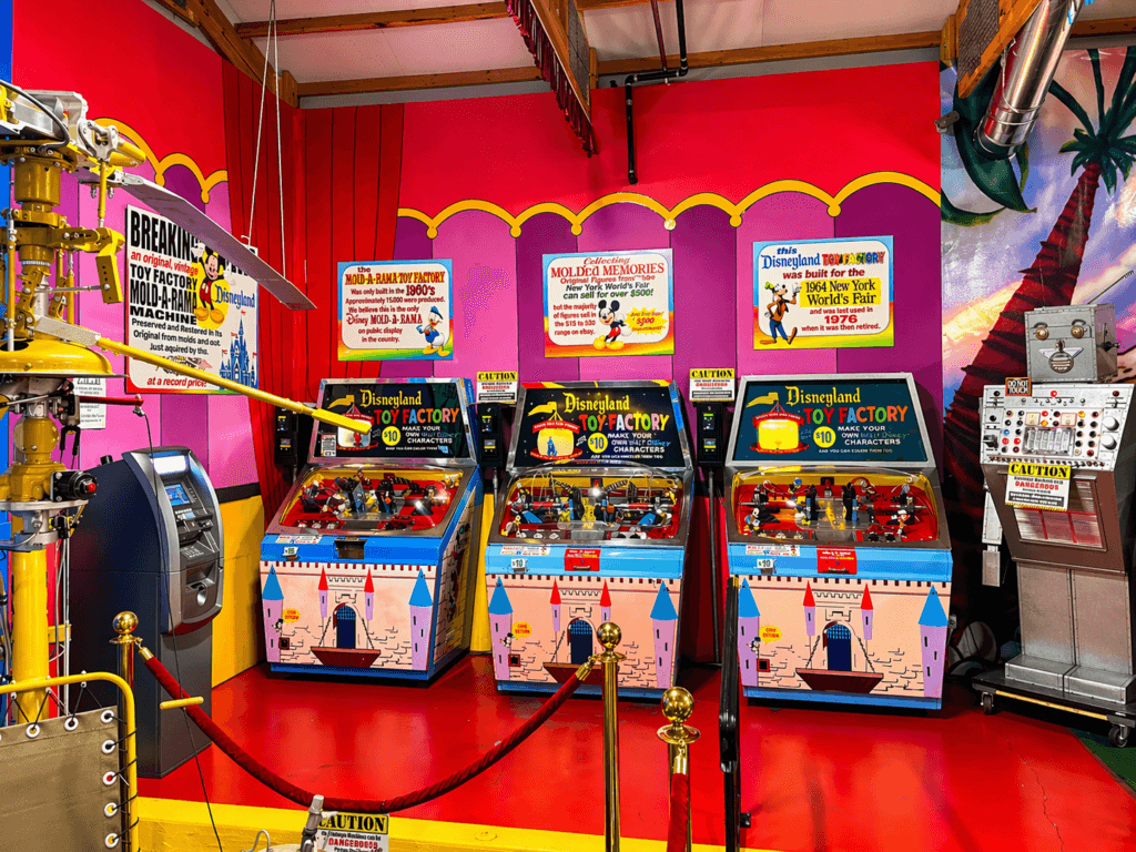 colorful arcade moldarama machines from Disneyland