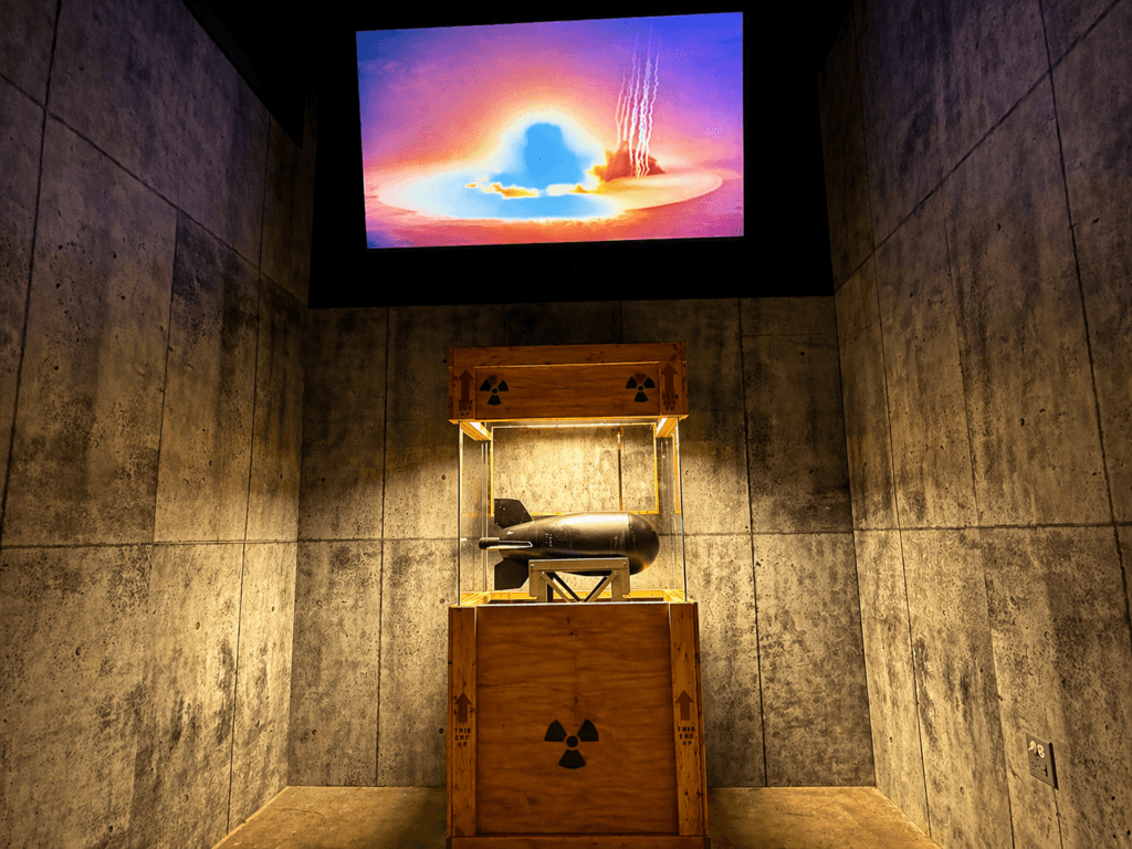 Nuclear display with video projection.
