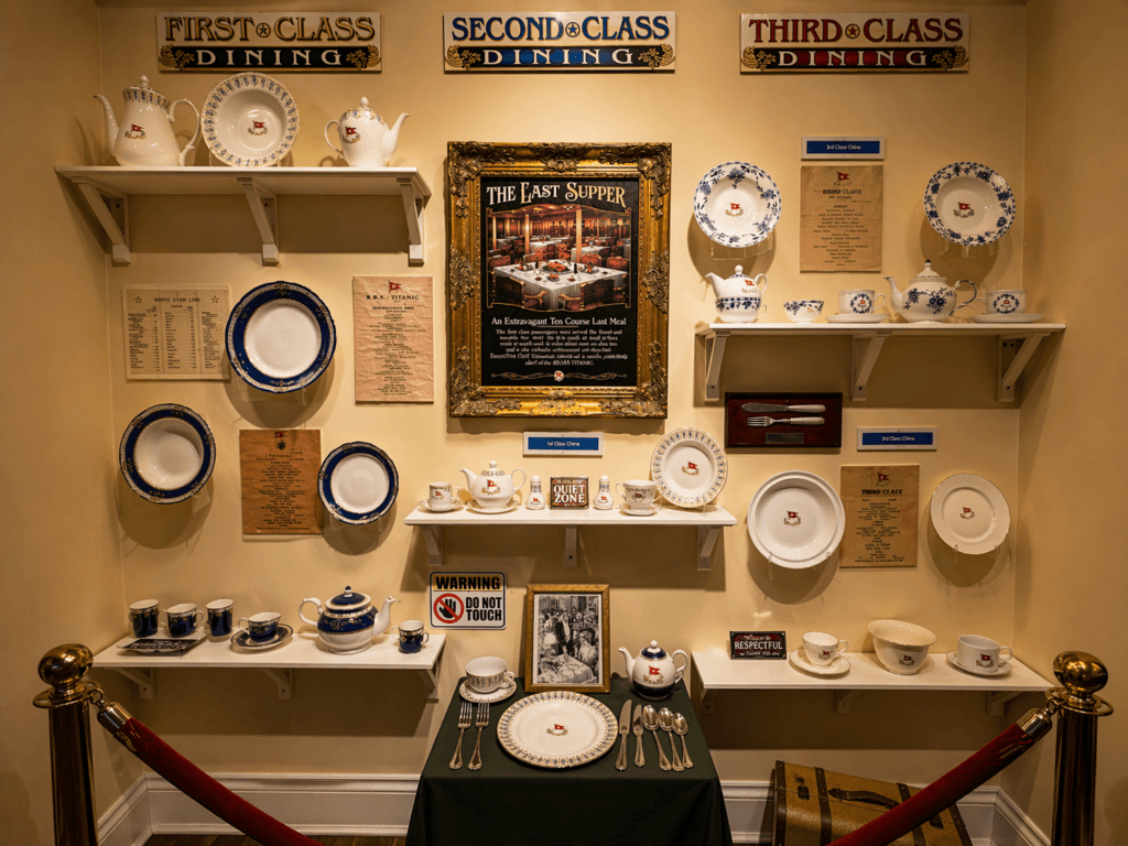 Display of dining ware and menus