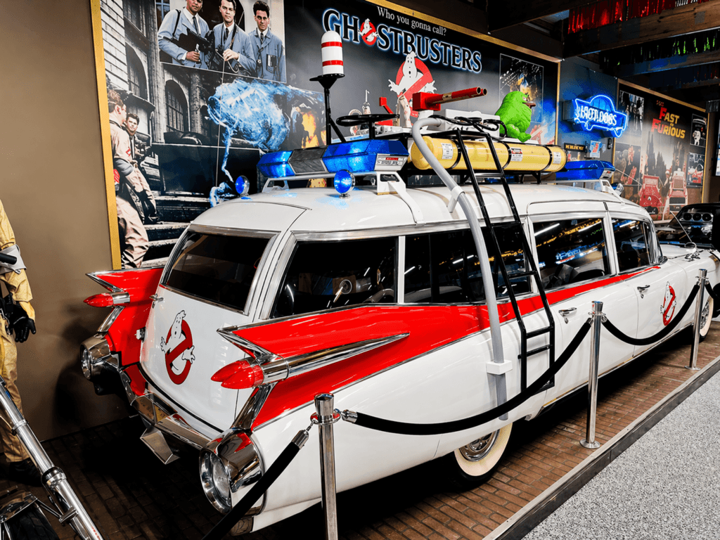 Ghostbusters vehicle in museum display