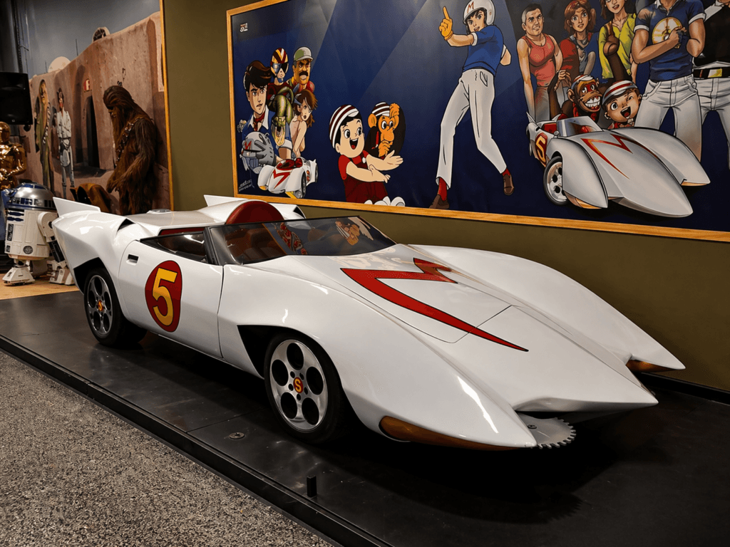 speedracer diorama with mach 5 on display at volo museum