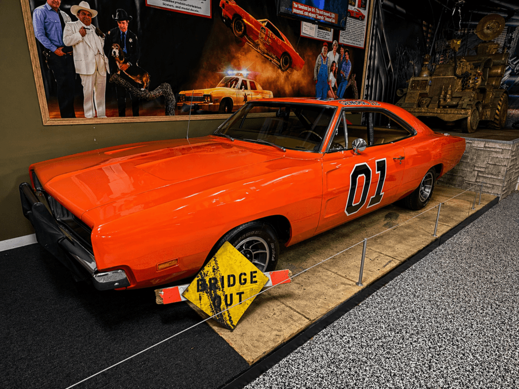 Classic orange car with number 01 from the classic tv show dukes of hazard.