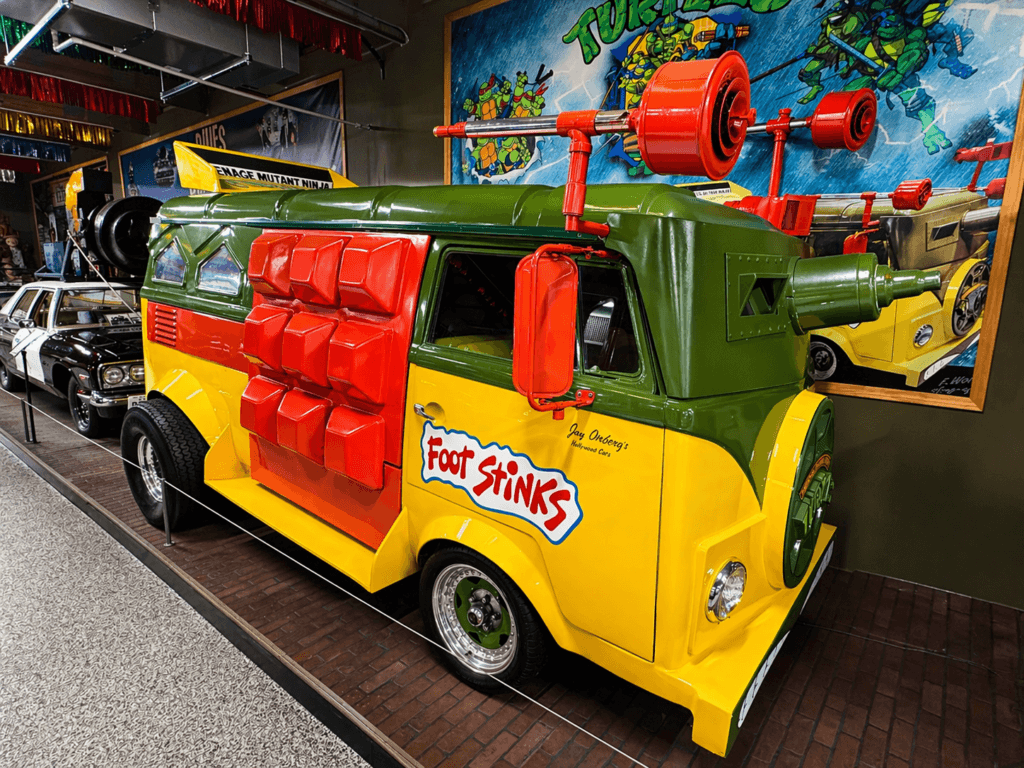 Colorful, whimsical TMNT custom vehicle display.