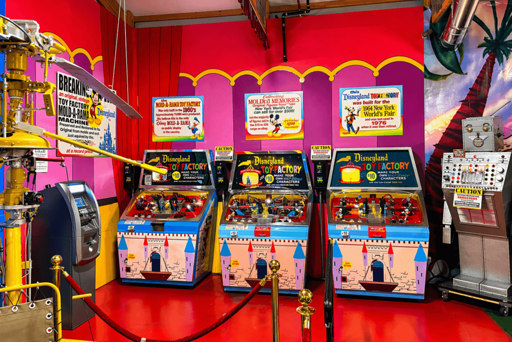 colorful arcade moldarama machines from Disneyland