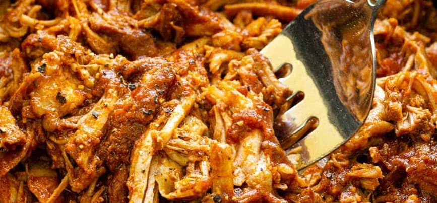Shredded pork in barbecue sauce