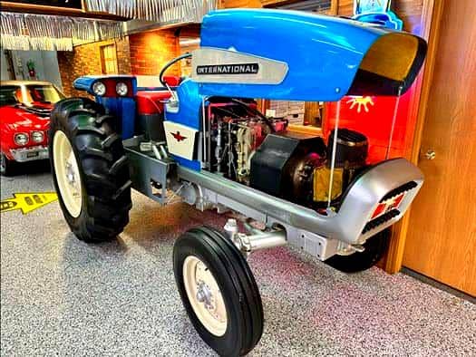 Brightly colored tractor