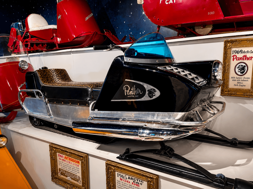 Vintage snowmobile with sleek design