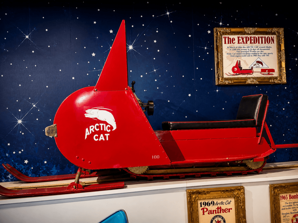 Vintage Arctic Cat snowmobile display