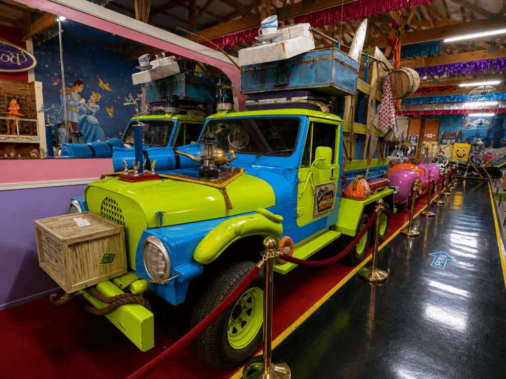 Colorful vintage truck in museum