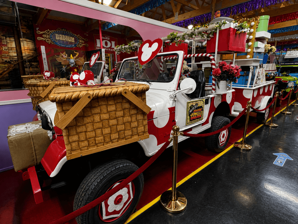 Decorative vintage jeep with flowers