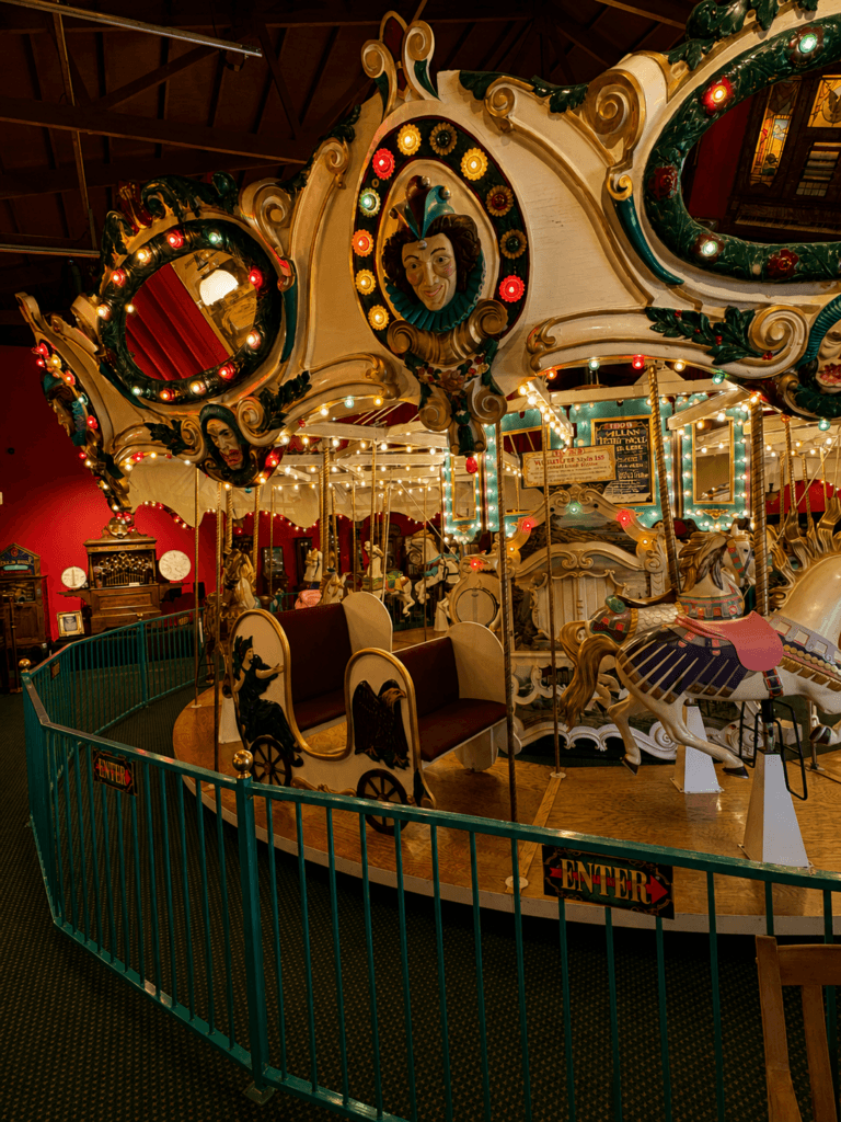 Vintage carousel with colorful decorations