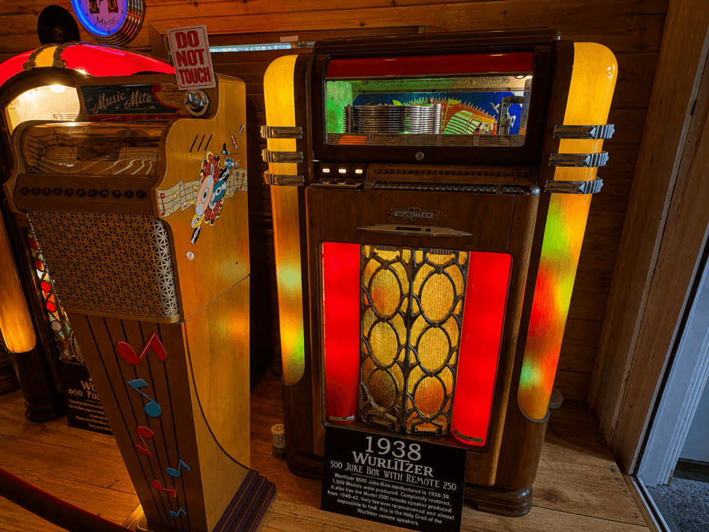 Vintage jukebox with colorful lights