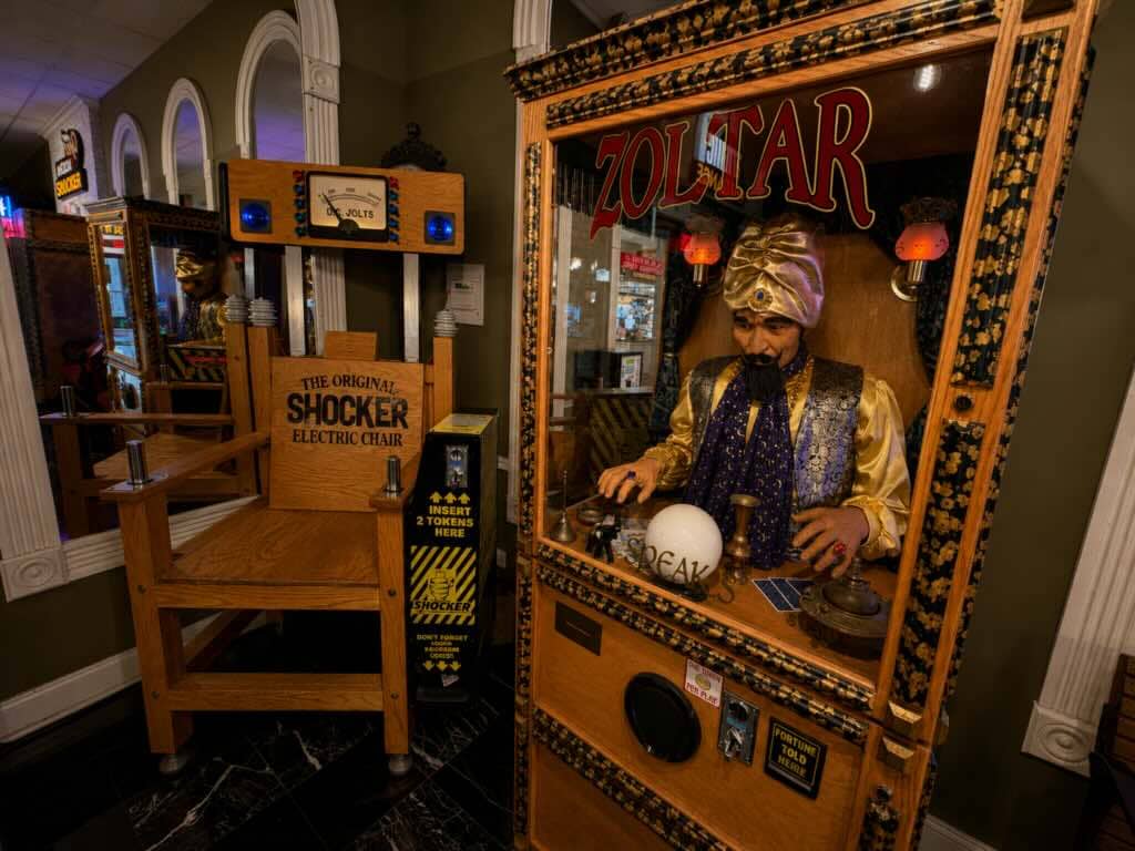 Fortune teller Zoltar machine and electric chair