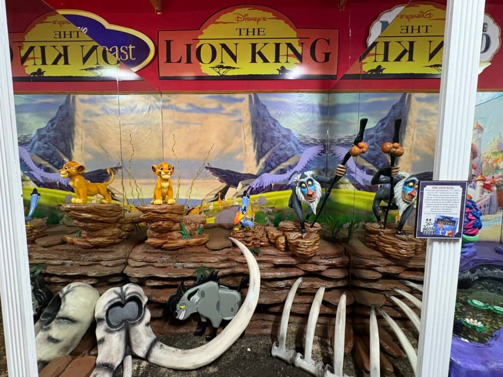 Lion King themed display with characters