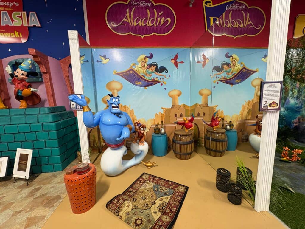 Disney Aladdin themed display with characters