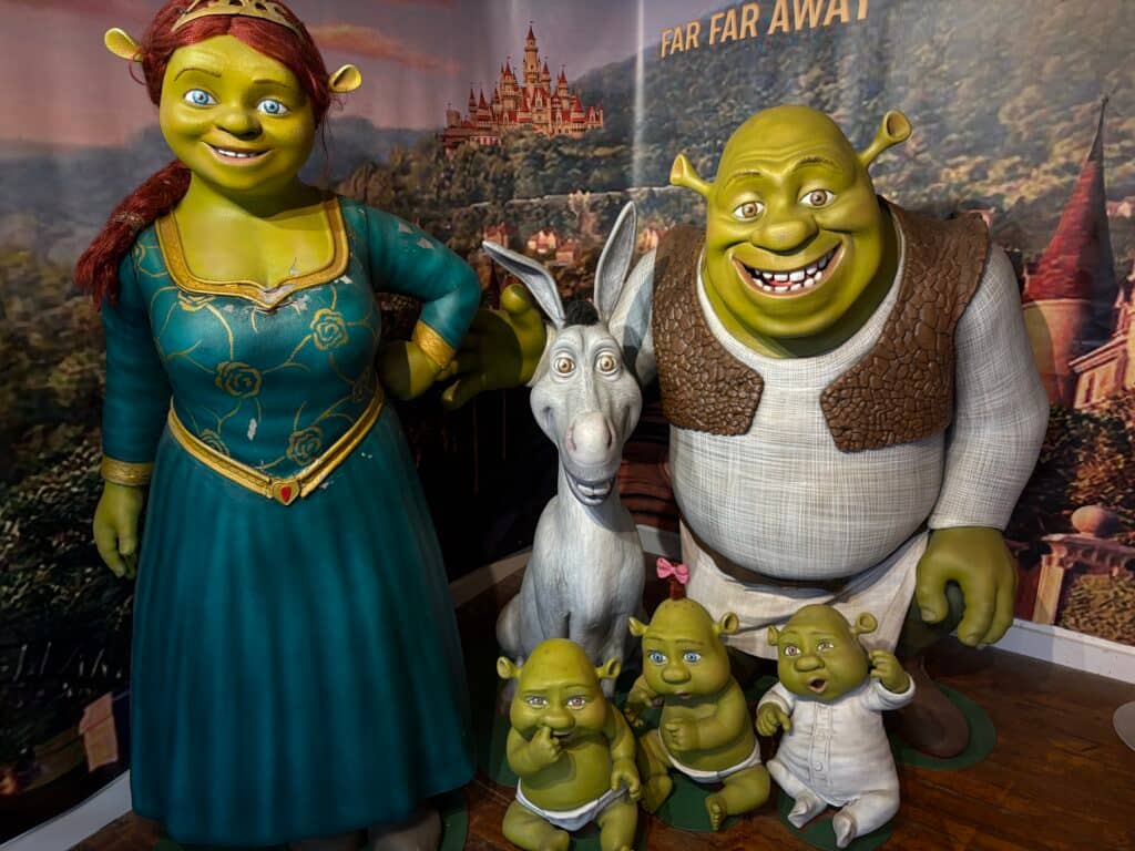Shrek family characters in display