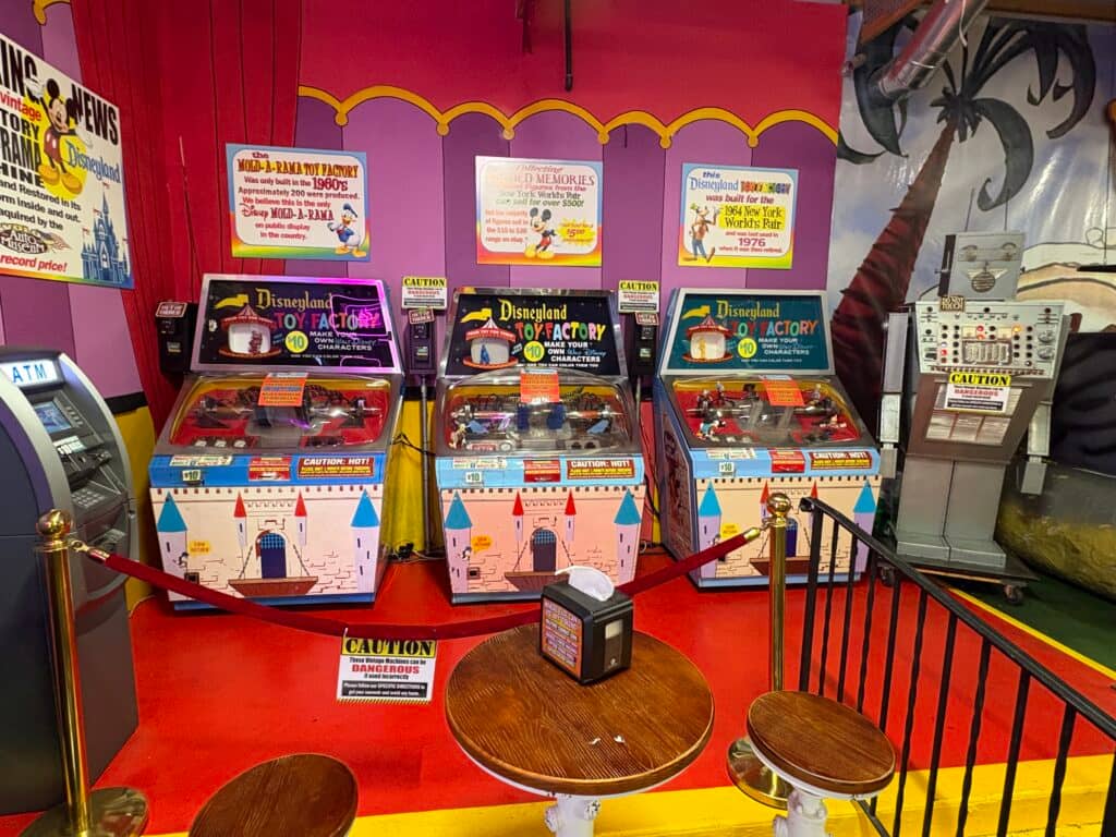 Old arcade machine with colorful controls micromold machine