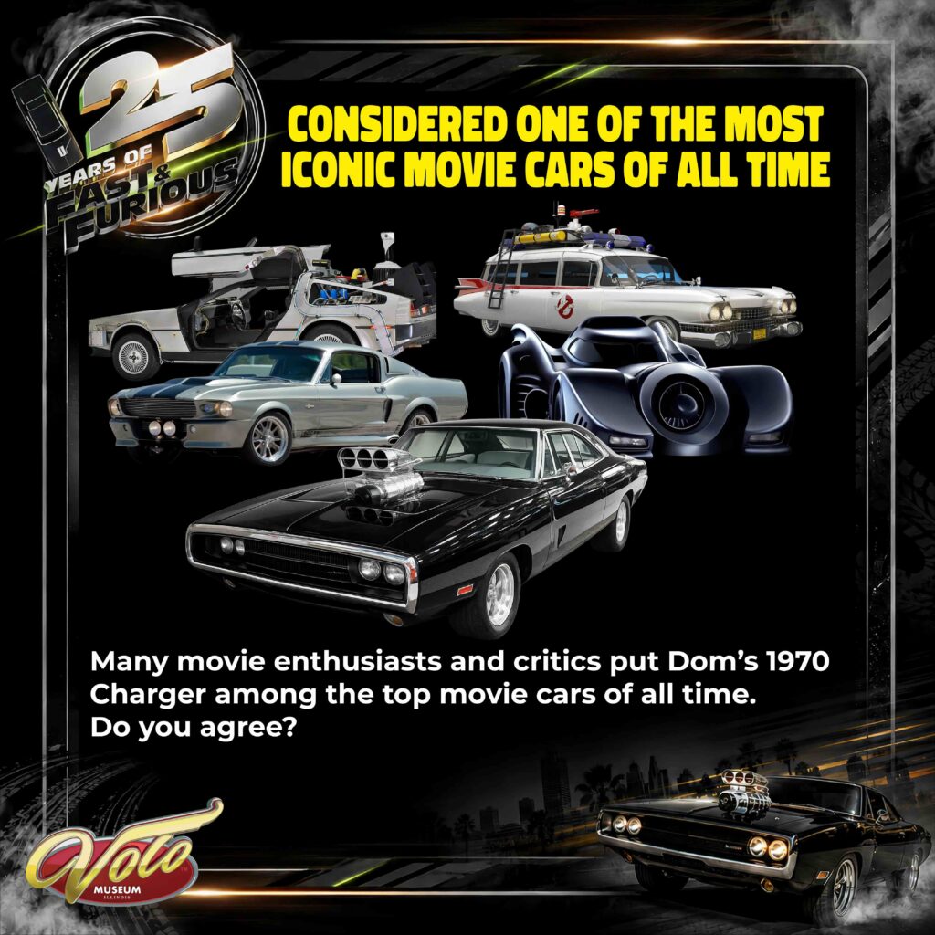 Iconic Movie cars on display at volo musuem
