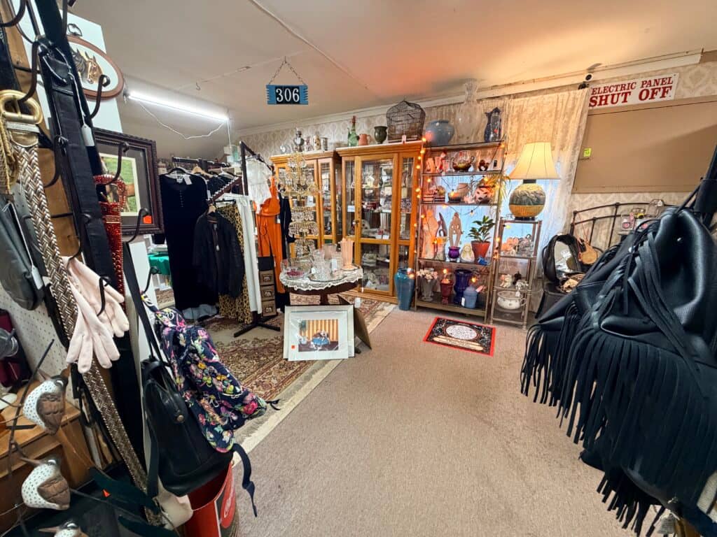 Antique shop filled with various items.