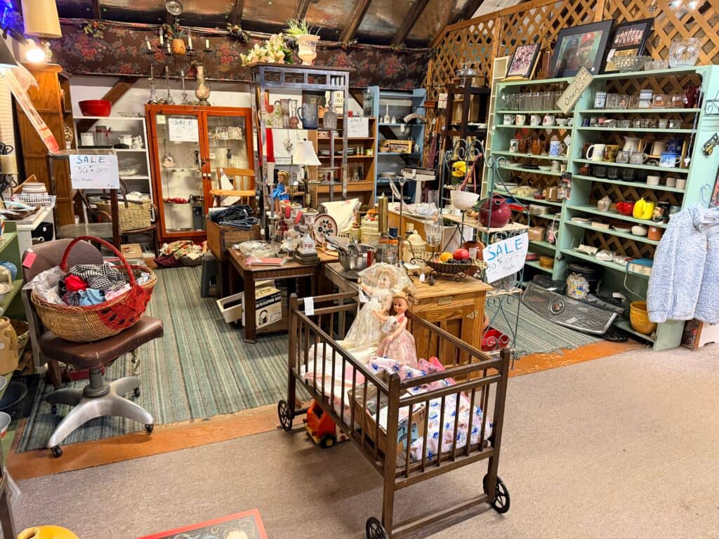 Antique shop filled with various items.