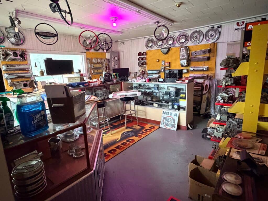 Car parts and accessories shop interior